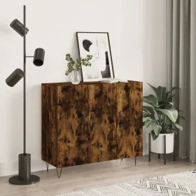 Aparador de madera de ingeniería roble ahumado 90x34x80 cm by , Sideboards - Ref: Foro24-828105, Price: 74,22 €, Discount: %
