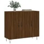 Aparador de madera de ingeniería marrón roble 90x34x80 cm by , Sideboards - Ref: Foro24-828107, Price: 76,61 €, Discount: %
