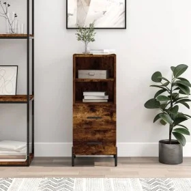 Aparador madera de ingeniería roble ahumado 34,5x34x90 cm de , Aparadores - Ref: Foro24-828681, Precio: 58,07 €, Descuento: %