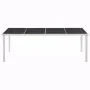 Mesa de jardín de jardín de acero negra 220x90x74,5 cm de , Mesas de jardín - Ref: Foro24-44705, Precio: 330,14 €, Descuento: %