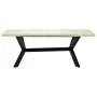 Mesa de comedor madera maciza de mango blanco 200x100x75 cm de , Mesas de cocina y de comedor - Ref: Foro24-247428, Precio: 4...