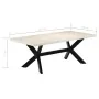 Mesa de comedor madera maciza de mango blanco 200x100x75 cm de , Mesas de cocina y de comedor - Ref: Foro24-247428, Precio: 4...