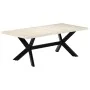 Mesa de comedor madera maciza de mango blanco 200x100x75 cm de , Mesas de cocina y de comedor - Ref: Foro24-247428, Precio: 4...