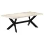 Mesa de comedor madera maciza de mango blanco 200x100x75 cm de , Mesas de cocina y de comedor - Ref: Foro24-247428, Precio: 4...