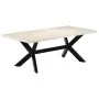 Mesa de comedor madera maciza de mango blanco 200x100x75 cm de , Mesas de cocina y de comedor - Ref: Foro24-247428, Precio: 4...