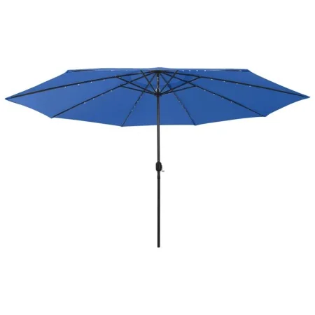 Sombrilla de jardín con luces LED azul celeste 400 cm de , Sombrillas - Ref: Foro24-312537, Precio: 96,20 €, Descuento: %