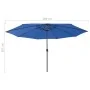 Sombrilla de jardín con luces LED azul celeste 400 cm de , Sombrillas - Ref: Foro24-312537, Precio: 96,20 €, Descuento: %