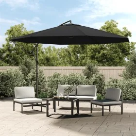 Sombrilla voladiza de jardín con poste de aluminio negro 350 cm by , Umbrellas - Ref: Foro24-47130, Price: 125,39 €, Discount: %