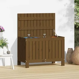 Caja de almacenaje jardín madera pino marrón miel 76x42,5x54 cm by , Outdoor storage boxes - Ref: Foro24-823825, Price: 117,2...