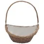 Cesta para leña con asas sauce marrón 57x46,5x52 cm de , Bolsas y soportes de leña - Ref: Foro24-286987, Precio: 65,06 €, Des...