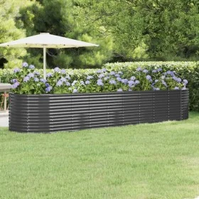 Jardinera arriate acero recubierto polvo antracita 396x100x68cm by , Pots and planters - Ref: Foro24-319076, Price: 108,62 €,...