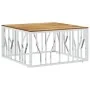 Mesa de centro acero inoxidable y madera maciza acacia plateada de , Mesas de centro - Ref: Foro24-350063, Precio: 167,36 €, ...