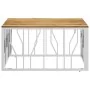 Mesa de centro acero inoxidable y madera maciza acacia plateada de , Mesas de centro - Ref: Foro24-350063, Precio: 167,36 €, ...