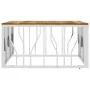 Mesa de centro acero inoxidable y madera maciza acacia plateada de , Mesas de centro - Ref: Foro24-350063, Precio: 167,36 €, ...