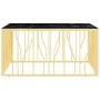 Mesa de centro acero inoxidable y vidrio dorado 100x100x50 cm de , Mesas de centro - Ref: Foro24-350068, Precio: 313,49 €, De...