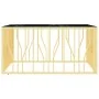 Mesa de centro acero inoxidable y vidrio dorado 100x100x50 cm de , Mesas de centro - Ref: Foro24-350068, Precio: 313,49 €, De...