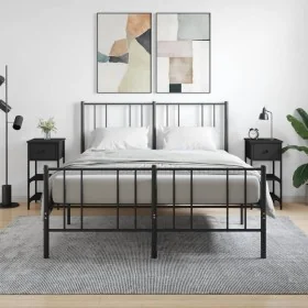 Mesitas de noche 2 uds madera de ingeniería negro 34x36x70 cm de , Mesitas de noche - Ref: Foro24-825974, Precio: 87,85 €, De...