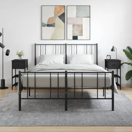 Mesitas de noche 2 uds madera de ingeniería negro 34x36x70 cm de , Mesitas de noche - Ref: Foro24-825974, Precio: 87,85 €, De...