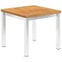 Mesa auxiliar jardín madera acacia acero inoxidable 45x45x38cm de , Mesas de jardín - Ref: Foro24-46492, Precio: 102,68 €, De...