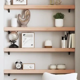 Estante de pared madera maciza de roble sin tratar 80x10x6 cm de , Estantes y estanterías - Ref: Foro24-363538, Precio: 31,11...