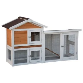 @Pet Conejera Queensland blanca y marrón 147x53x85 cm by , Cages and habitats for small animals - Ref: Foro24-441157, Price: ...