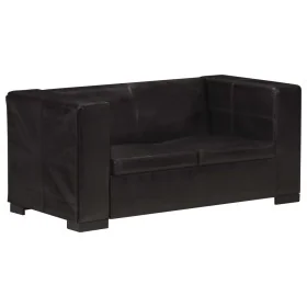 Sofá de 2 plazas cuero auténtico negro by , Sofas - Ref: Foro24-325119, Price: 463,72 €, Discount: %