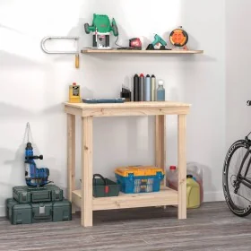 Banco de trabajo de madera maciza de pino 80x50x80 cm by , Work tables - Ref: Foro24-822496, Price: 74,19 €, Discount: %