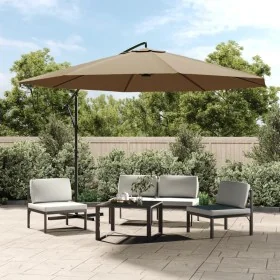 Sombrilla voladiza con poste de aluminio gris taupe 350 cm von , Sonnenschirme - Ref: Foro24-44506, Preis: 118,31 €, Rabatt: %