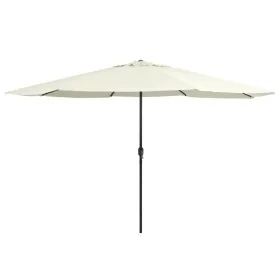 Sombrilla de jardín con palo de metal blanco arena 390 cm de , Sombrillas - Ref: Foro24-47378, Precio: 80,05 €, Descuento: %