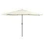Sombrilla de jardín con palo de metal blanco arena 390 cm de , Sombrillas - Ref: Foro24-47378, Precio: 80,05 €, Descuento: %