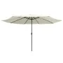 Sombrilla de jardín con palo de metal blanco arena 390 cm de , Sombrillas - Ref: Foro24-47378, Precio: 80,05 €, Descuento: %