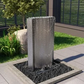 Fuente de jardín de acero inoxidable plateado 60,2x37x122,1 cm de , Fuentes y cascadas - Ref: Foro24-48095, Precio: 507,40 €,...