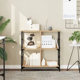 Estantería de madera de ingeniería roble Sonoma 78,5x33x82 cm by , Bookcases and shelves - Ref: Foro24-835245, Price: 53,45 €...
