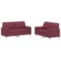 Juego de sofás con cojines 2 piezas tela rojo tinto de , Sofás - Ref: Foro24-3201296, Precio: 414,35 €, Descuento: %