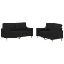 Juego de sofás con cojines 2 piezas tela negro de , Sofás - Ref: Foro24-3201294, Precio: 401,31 €, Descuento: %