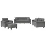 Juego de sofás con cojines 4 piezas tela microfibra gris oscuro de , Sofás - Ref: Foro24-3202310, Precio: 827,33 €, Descuento: %