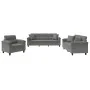 Juego de sofás con cojines 3 piezas tela microfibra gris oscuro de , Sofás - Ref: Foro24-3202304, Precio: 805,96 €, Descuento: %