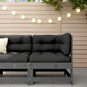 Sofá esquinero con cojines madera maciza de pino gris de , Sofás modulares de exterior - Ref: Foro24-825543, Precio: 128,38 €...