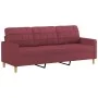 Juego de sofás con cojines 4 piezas tela rojo tinto de , Sofás - Ref: Foro24-3201256, Precio: 606,95 €, Descuento: %