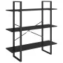 Estantería 3 niveles madera maciza de pino negro 100x30x105 cm de , Librerías y estanterías - Ref: Foro24-806556, Precio: 73,...