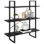Estantería 3 niveles madera maciza de pino negro 100x30x105 cm de , Librerías y estanterías - Ref: Foro24-806556, Precio: 73,...