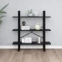 Estantería 3 niveles madera maciza de pino negro 100x30x105 cm de , Librerías y estanterías - Ref: Foro24-806556, Precio: 73,...