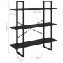 Estantería 3 niveles madera maciza de pino negro 100x30x105 cm de , Librerías y estanterías - Ref: Foro24-806556, Precio: 73,...