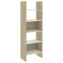 Estantería madera contrachapada blanco y roble 60x35x180 cm de , Librerías y estanterías - Ref: Foro24-803412, Precio: 89,62 ...
