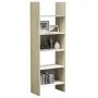 Estantería madera contrachapada blanco y roble 60x35x180 cm de , Librerías y estanterías - Ref: Foro24-803412, Precio: 89,62 ...