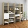 Estantería madera contrachapada blanco y roble 60x35x180 cm de , Librerías y estanterías - Ref: Foro24-803412, Precio: 89,62 ...