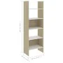 Estantería madera contrachapada blanco y roble 60x35x180 cm de , Librerías y estanterías - Ref: Foro24-803412, Precio: 89,62 ...