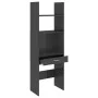 Estantería de madera contrachapada gris brillante 60x35x180 cm de , Librerías y estanterías - Ref: Foro24-803433, Precio: 58,...