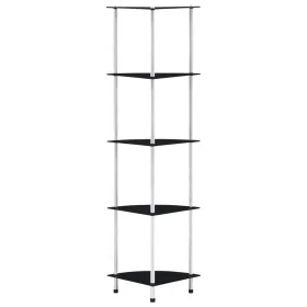 Estantería 5 niveles cristal templado negro 30x30x130 cm de , Librerías y estanterías - Ref: Foro24-249521, Precio: 50,93 €, ...