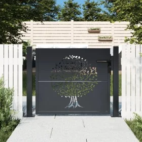 Puerta de jardín acero gris antracita diseño árbol 105x105 cm by , garden gates - Ref: Foro24-153155, Price: 214,38 €, Discou...